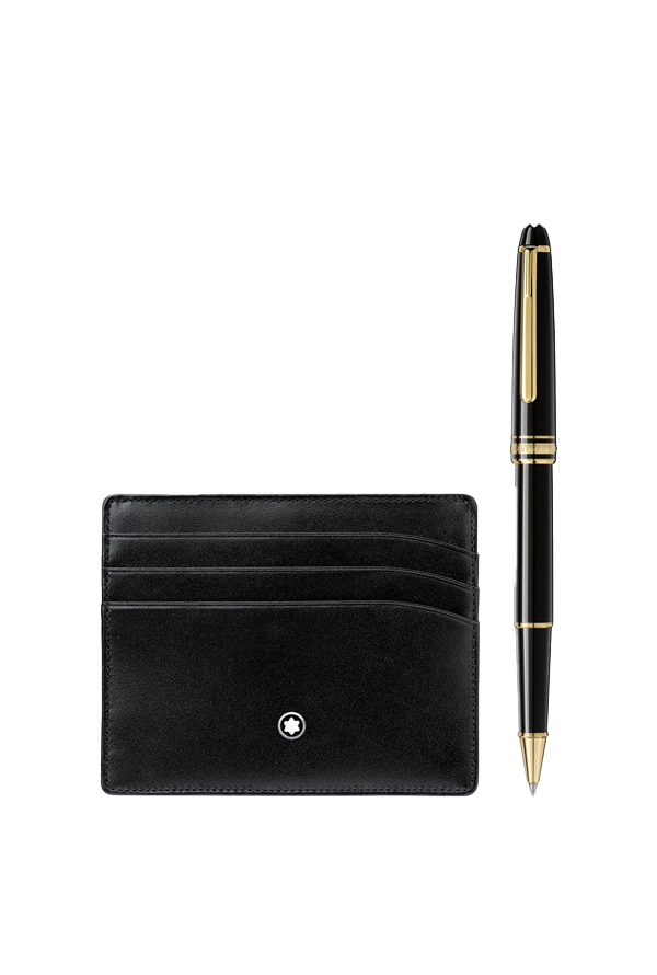 Gift Set with Meisterstück Gold line Classique Rollerball and pocket holder 6cc