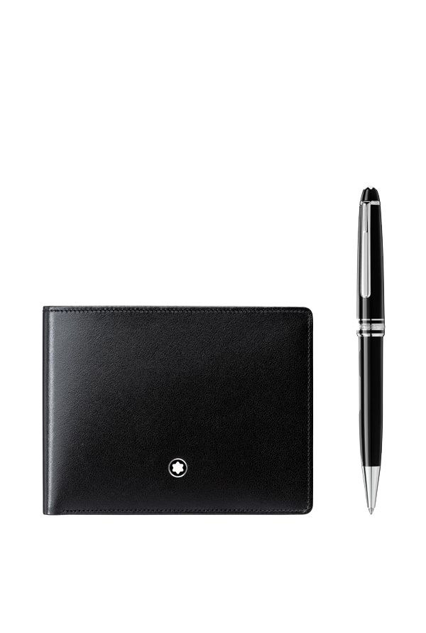 Set with Meisterstück Platinum-coated Classique Ballpoint Pen and Meisterstück Wallet 6CC