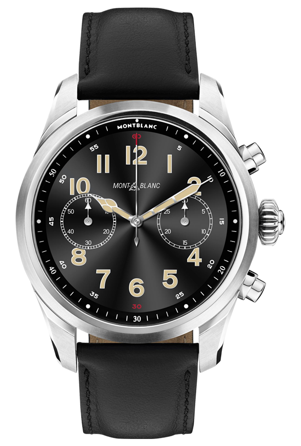 Montblanc Summit 2+ Smartwatch - Gray with Leather Strap