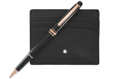 MONTBLANC GIFT SET MEISTERSTÜCK CLASSIQUE ROLLERBALL PEN AND POCKET CARD HOLDER
