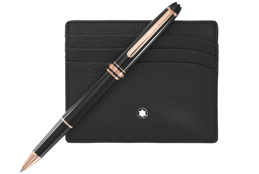 MONTBLANC GIFT SET MEISTERSTÜCK CLASSIQUE ROLLERBALL PEN AND POCKET CARD HOLDER