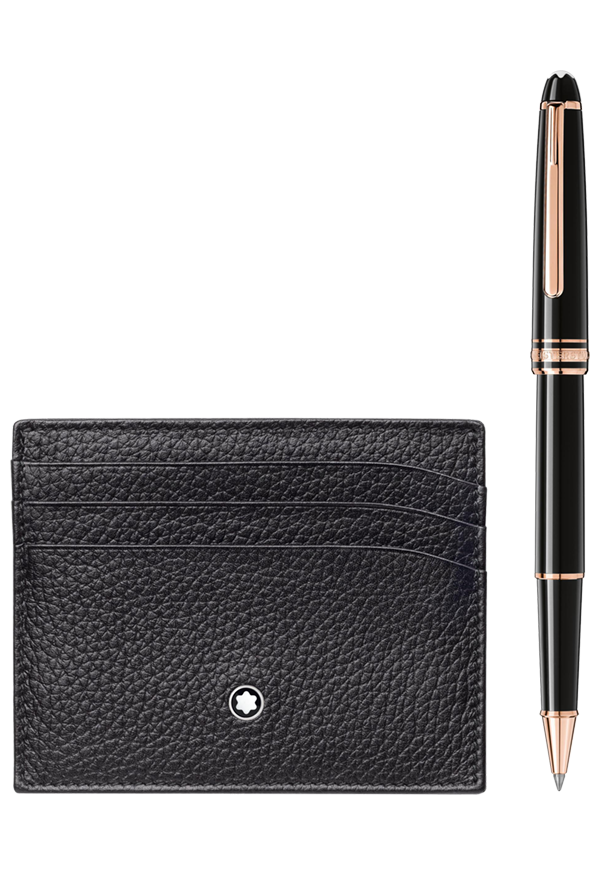 MONTBLANC GIFT SET MEISTERSTÜCK CLASSIQUE ROLLERBALL PEN AND POCKET CARD HOLDER