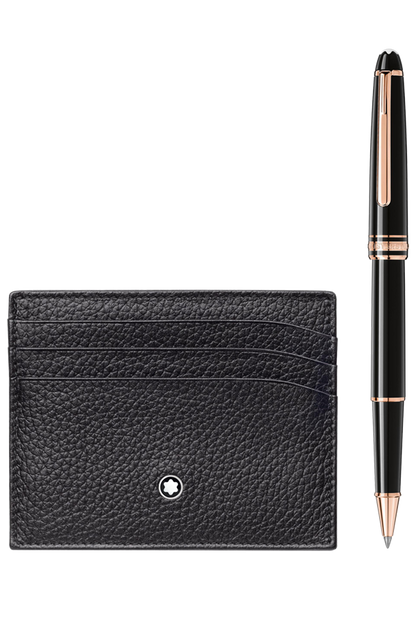 MONTBLANC GIFT SET MEISTERSTÜCK CLASSIQUE ROLLERBALL PEN AND POCKET CARD HOLDER