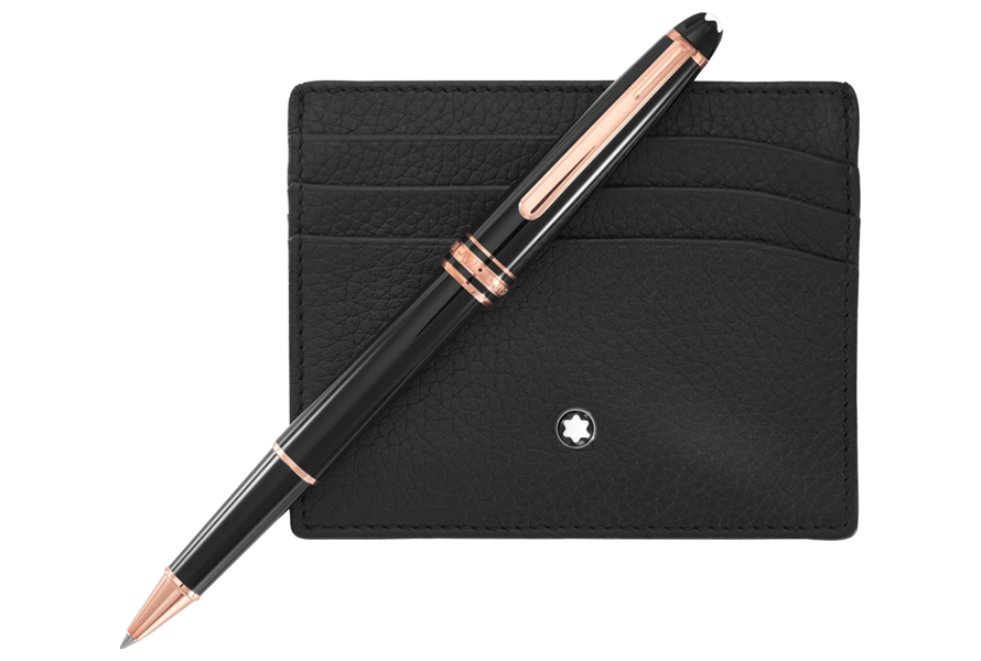 MONTBLANC GIFT SET MEISTERSTÜCK CLASSIQUE ROLLERBALL PEN AND POCKET CARD HOLDER