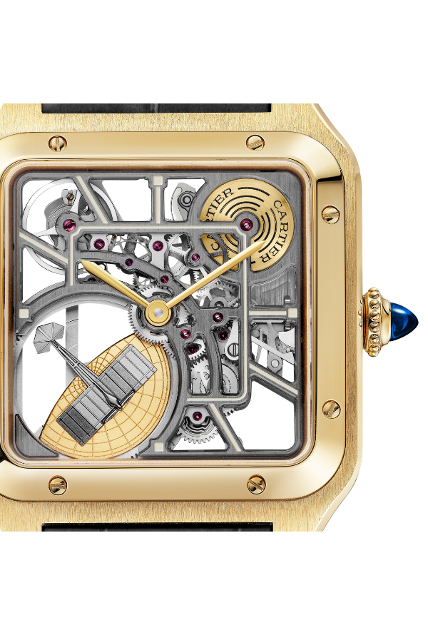 Santos-Dumont skeleton watch equipped with a micro-rotor