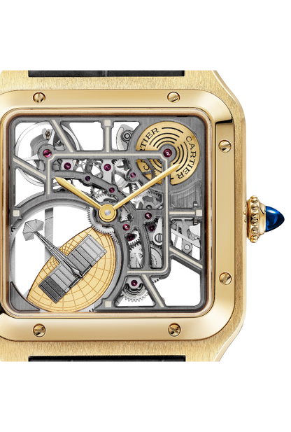 Santos-Dumont skeleton watch equipped with a micro-rotor