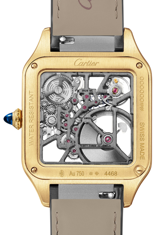 Santos-Dumont skeleton watch equipped with a micro-rotor