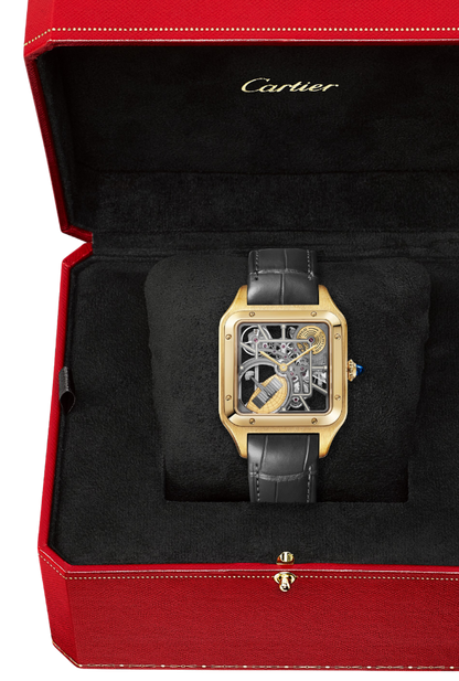 Santos-Dumont skeleton watch equipped with a micro-rotor