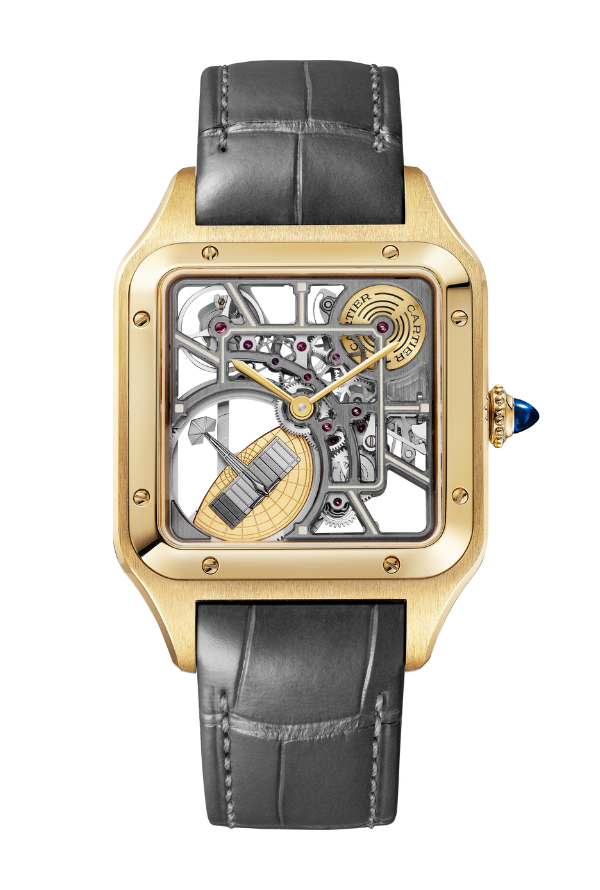 Santos-Dumont skeleton watch equipped with a micro-rotor