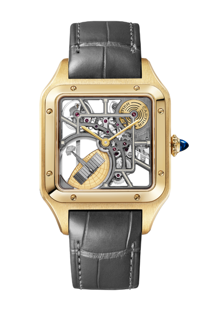 Santos-Dumont skeleton watch equipped with a micro-rotor
