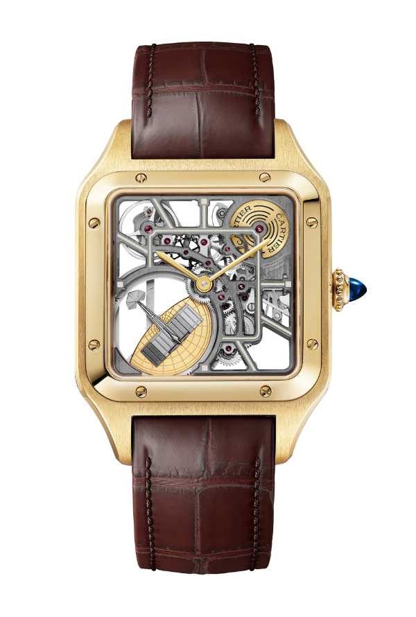 Santos-Dumont skeleton watch equipped with a micro-rotor