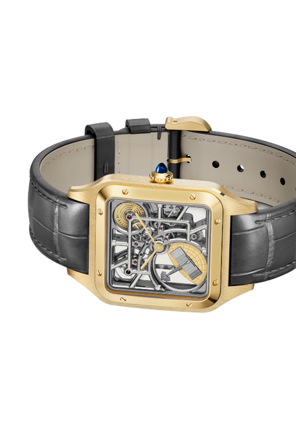 Santos-Dumont skeleton watch equipped with a micro-rotor