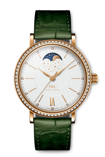 PORTOFINO MOON PHASE WITH GREEN STRAP IN RG - IW459014