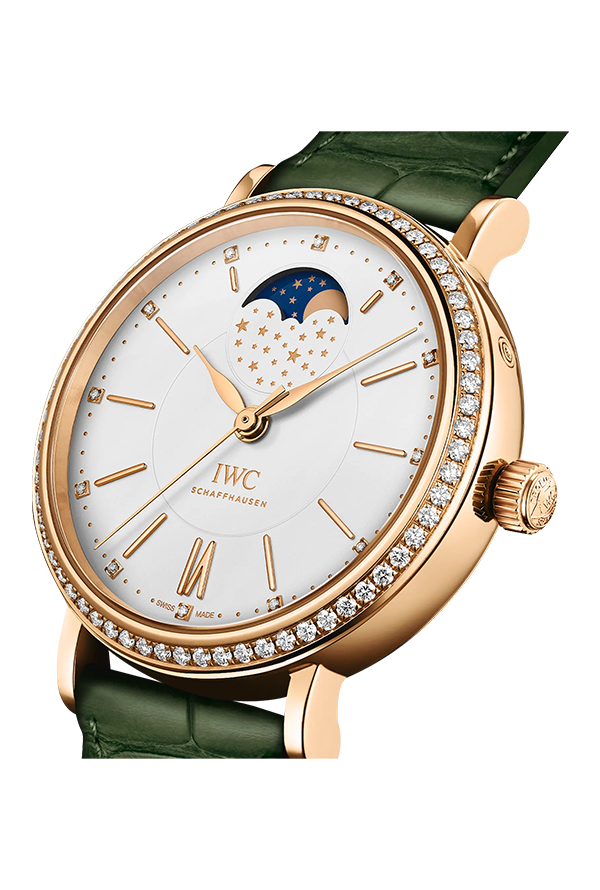 PORTOFINO MOON PHASE WITH GREEN STRAP IN RG - IW459014