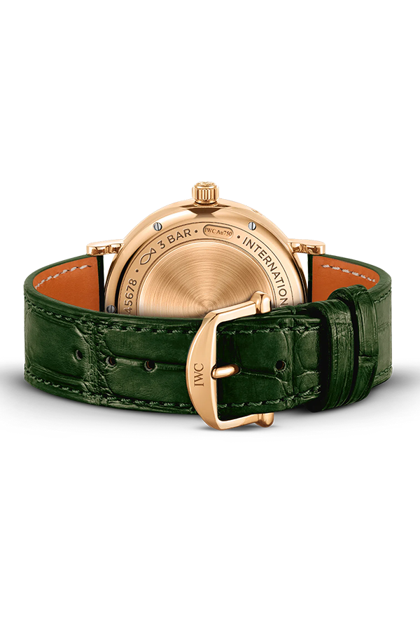 PORTOFINO MOON PHASE WITH GREEN STRAP IN RG - IW459014