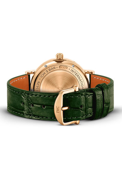 PORTOFINO MOON PHASE WITH GREEN STRAP IN RG - IW459014