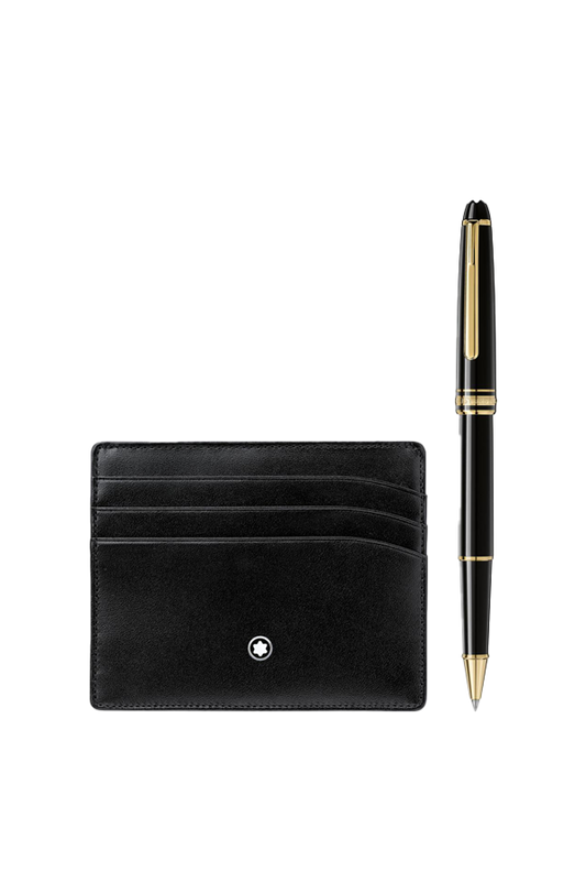 Gift Set with Meisterstück Gold line Classique Rollerball and pocket holder 6cc