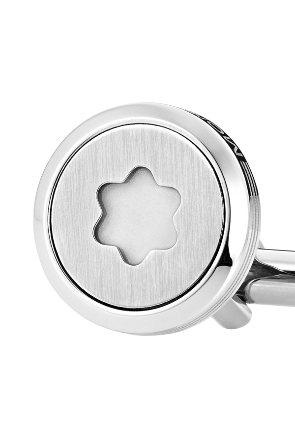 Starwalker Cufflinks, round in stainless steel with illuminating Montblanc emblem