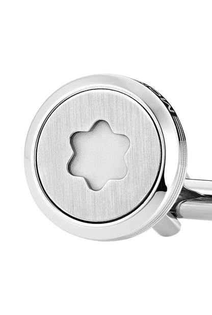Starwalker Cufflinks, round in stainless steel with illuminating Montblanc emblem