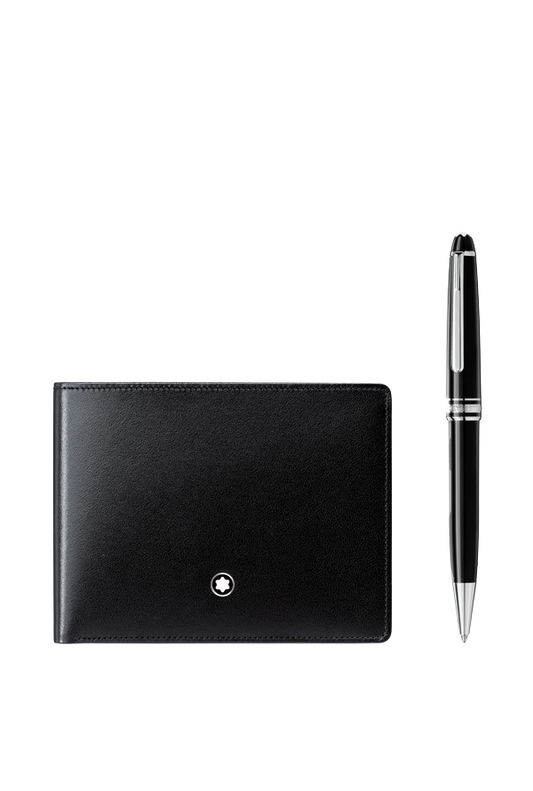 Set with Meisterstück Platinum-coated Classique Ballpoint Pen and Meisterstück Wallet 6CC