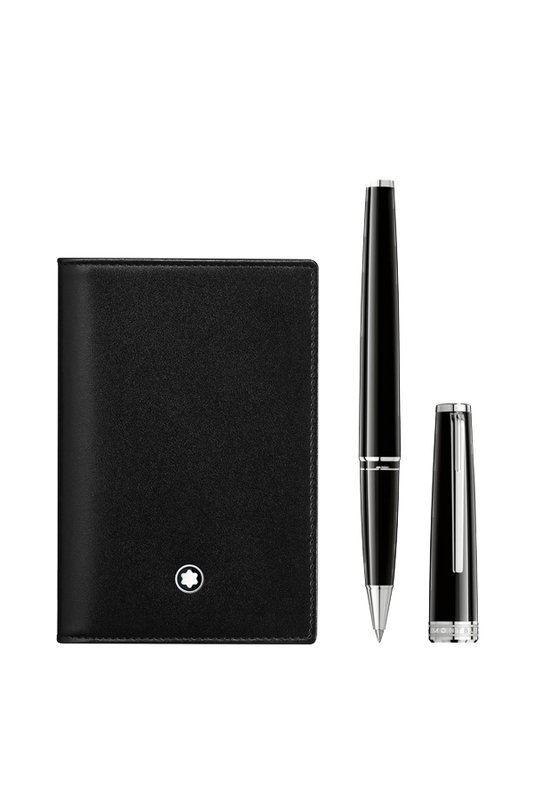 Set with PIX Black Rollerball Black and Meisterstück Business Card Holder Black