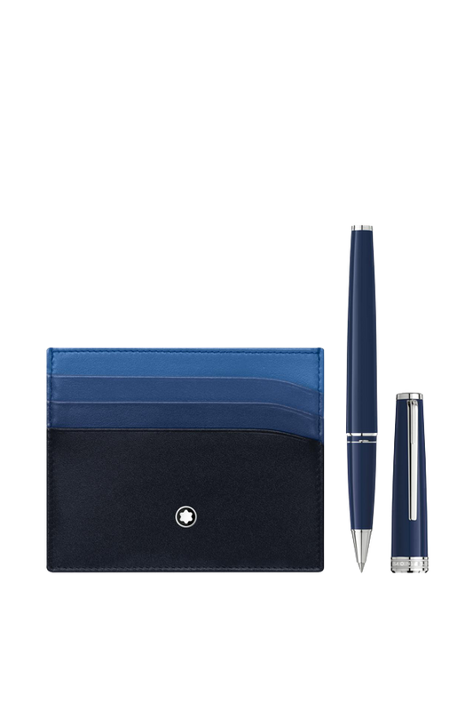 Set with PIX Blue Rollerball and Meisterstück Pocket Holder 6cc Blue