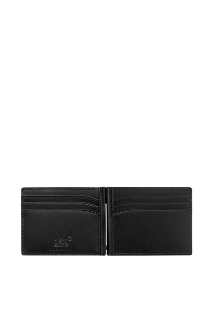 Montblanc Men's Meisterstuck 6 Cc With Money Clip Leather Wallet Black