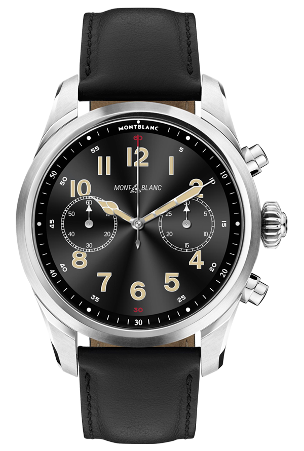 Montblanc Summit 2+ Smartwatch - Gray with Leather Strap