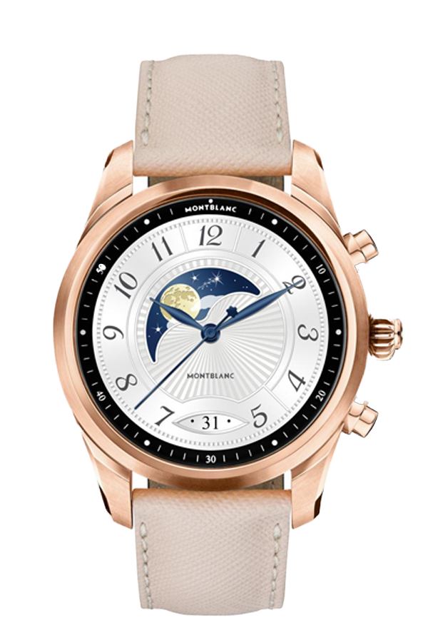 Montblanc Summit 2+ Smartwatch - Golden Color with Leather Strap